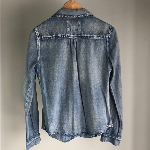 Distressed denim button up shirt - Picture 4 of 4